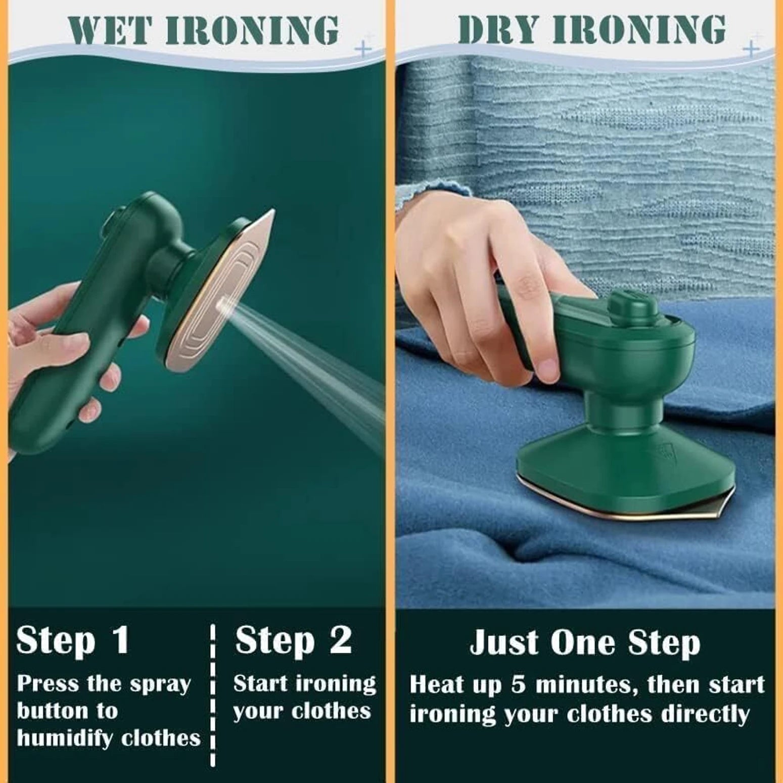 Foldable Travel Mini Iron – Compact Dual Voltage